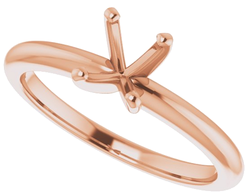 Sužadėtuvių Žiedas „Solitaire“ 585 Rožinis Aukso Oval 7mm x 5mm (5)