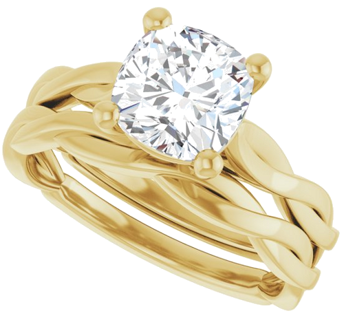 Sužadėtuvių Žiedas „Infinity-Inspired“ 14k yellow gold Cushion 7mm (10)