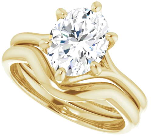 Sužadėtuvių Žiedas „Solitaire“ 14k yellow gold Oval 9mm x 7mm (10)