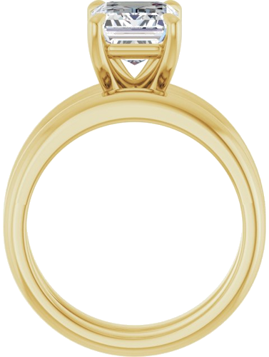 Sužadėtuvių Žiedas „Solitaire“ 585 Geltonojo Aukso Emerald 9mm x 7mm (7)