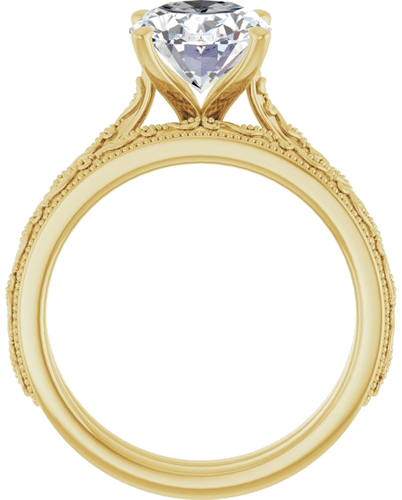 Sužadėtuvių Žiedas „Solitaire Sculptural“ 14k yellow gold Oval 10mm x 8mm (7)