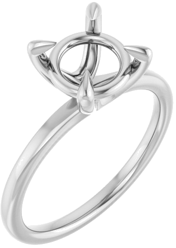 Sužadėtuvių Žiedas 14k white gold Round 8mm (1)
