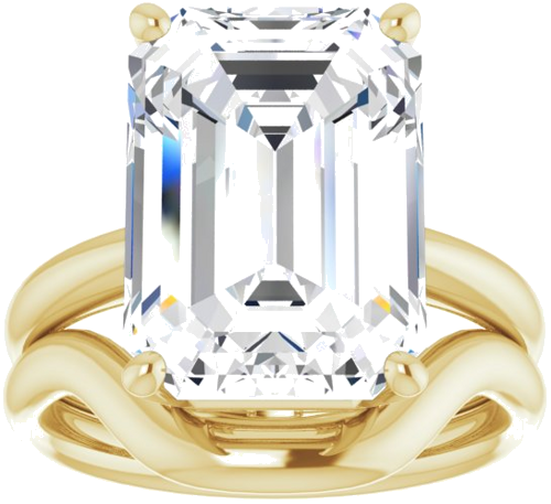 Sužadėtuvių Žiedas „Solitaire“ 14k yellow gold Emerald 14mm x 10mm (8)