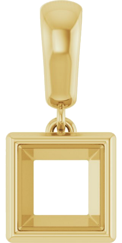 Pakabukas „Bezel-Set Charm“ 18k yellow gold Square 6mm (1)