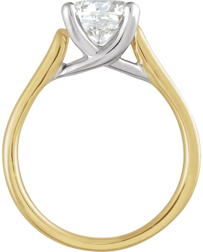 Sužadėtuvių Žiedas „Solitaire“ 14k yellow/white gold Round 7.4mm (4)
