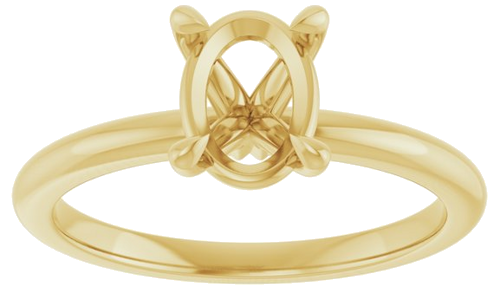 Sužadėtuvių Žiedas 417 Geltonojo Aukso Oval 8mm x 6mm (3)