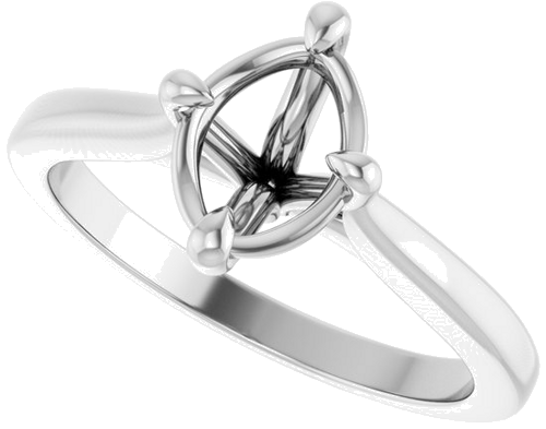 Sužadėtuvių Žiedas „Solitaire“ 14k white gold Elongated Cushion 8mm x 6mm (5)