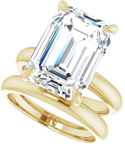 Sužadėtuvių Žiedas „Claw-Prong Solitaire“ 14k yellow gold Emerald 14mm x 10mm (10)