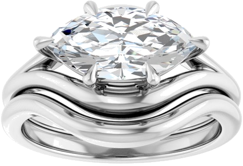 Sužadėtuvių Žiedas „Claw-Prong Solitaire“ 14k white gold Marquise 12mm x 6mm (8)