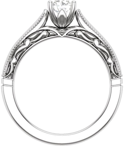 Sužadėtuvių Žiedas „Solitaire“ 585 Baltojo Aukso Round 6.5mm (4)