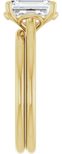 Sužadėtuvių Žiedas „Solitaire“ 585 Geltonojo Aukso Emerald 8mm x 6mm (9)