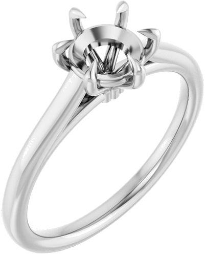 Sužadėtuvių Žiedas „Claw-Pong“ 14k white gold Round 6.5mm (1)