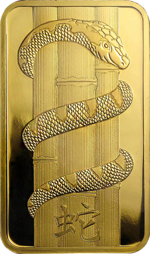 100 g Investment Gold Bar 2013 Year of the Snake PAMP (1)