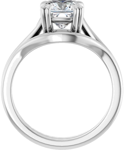 Sužadėtuvių Žiedas „Double Claw-Prong Solitaire Criss-Cross“ 14k white gold Cushion 7mm (7)