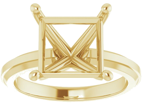 Sužadėtuvių Žiedas „Solitaire“ 14k yellow gold Square 9mm (3)