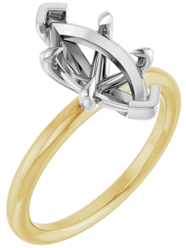 Sužadėtuvių Žiedas „Claw-Prong Solitaire“ 14k yellow/white gold Marquise 13mm x 6.5mm (1)