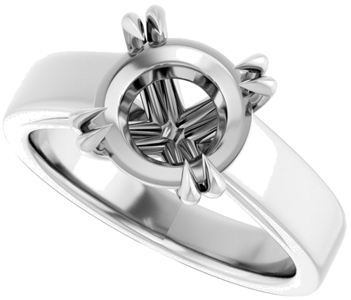 Sužadėtuvių Žiedas „Double Claw-Prong Solitaire“ 14k white gold Round 9mm (5)