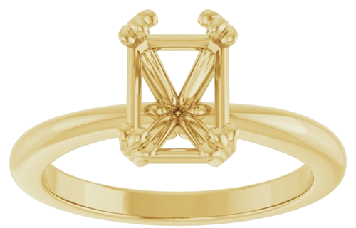 Sužadėtuvių Žiedas „Solitaire“ 14k yellow gold Emerald 8mm x 6mm (3)