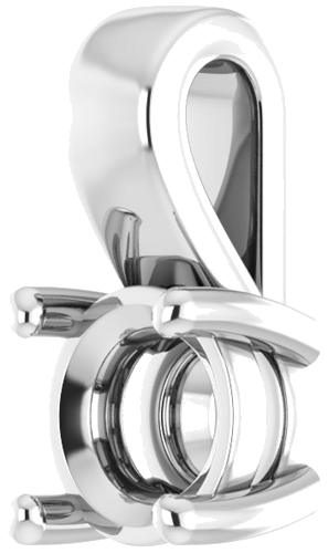 14K White 5.2 mm Round Pendant Mounting (2)