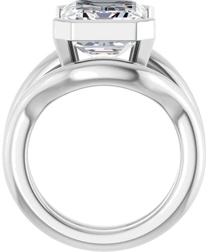 Sužadėtuvių Žiedas „Bezel-Set Solitaire“ 925 Sidabro Emerald 12mm x 10mm (7)