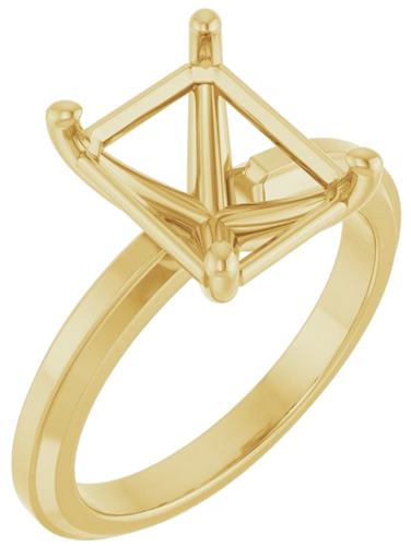 Sužadėtuvių Žiedas „Solitaire“ 14k yellow gold Emerald 10mm x 8mm (1)
