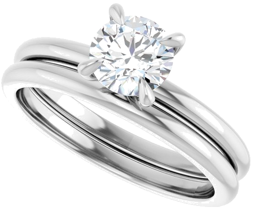 Sužadėtuvių Žiedas „Solitaire“ 10k white gold Round 5.8mm (10)