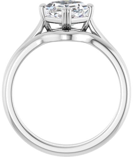 Sužadėtuvių Žiedas „Double Claw-Prong Solitaire“ 14k white gold Asscher 6mm (7)