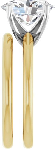 Sužadėtuvių Žiedas „Solitaire“ 585 Geltonojo Aukso Ir 950 Platinos Oval 10mm x 8mm (9)