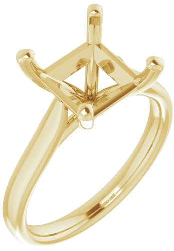 14K Yellow 8 mm Square Engagement Ring Mounting (1)