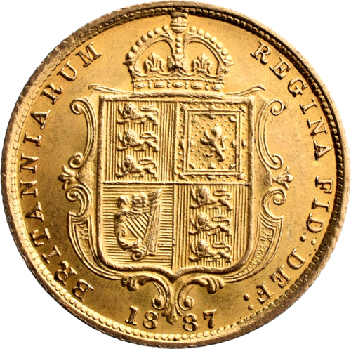 1/2 соверена королевы Виктории в короне Великобритания золотая монета (2)