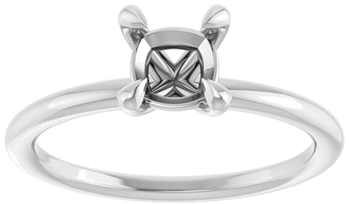 Sužadėtuvių Žiedas „Claw-Prong Solitaire“ 10k white gold Cushion 5.5mm (3)