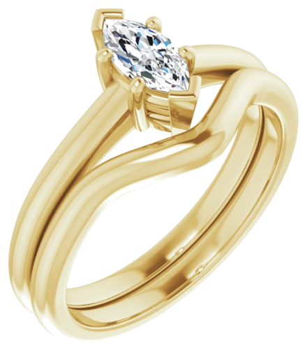 Sužadėtuvių Žiedas „V-End Prong“ 14k yellow gold Marquise 7mm x 3.5mm (6)