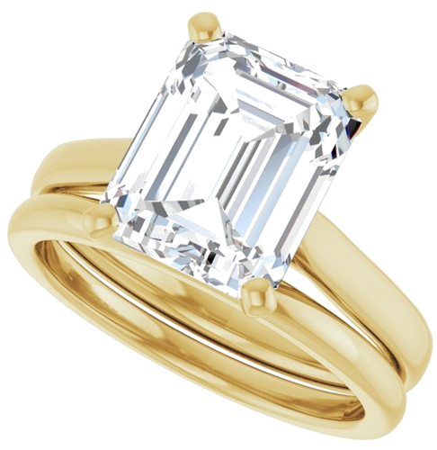 Sužadėtuvių Žiedas 10k yellow gold Emerald 10mm x 8mm (10)