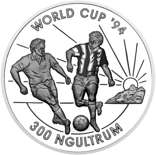 1992 FIFA World Cup Bhutan 300 Ngultrum Silver Coin (1)