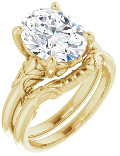 Sužadėtuvių Žiedas „Solitaire“ 14k yellow gold Oval 11mm x 9mm (6)
