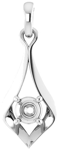 Pakabukas „Solitaire“ 585 Baltojo Aukso Round 4.1mm (1)