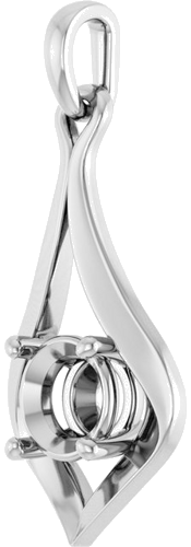 Pakabukas „Solitaire“ 14k white gold Round 6mm (2)