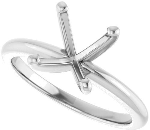 14K White  10x8 mm Oval Solitaire Engagement Ring Mounting (5)