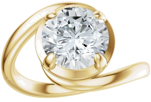 Sužadėtuvių Žiedas „Claw-Prong Solitaire Bypass“ 14k yellow gold Round 8.2mm (3)