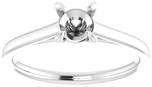 14K White  5.2 mm Round Solitaire Engagement Ring Mounting (3)