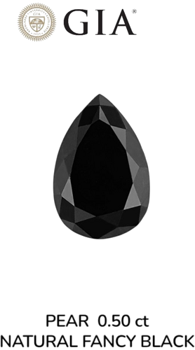 0.5 carat Fancy Black-VVS2 Natūralus Pear Deimantas (1)