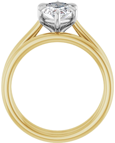 Sužadėtuvių Žiedas „Claw-Pong“ 14k yellow/white gold Marquise 13mm x 6.5mm (7)