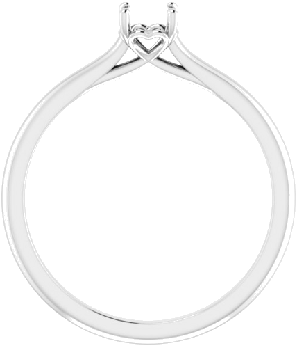 14K White  4.4 mm Round Solitaire Engagement Ring Mounting (2)