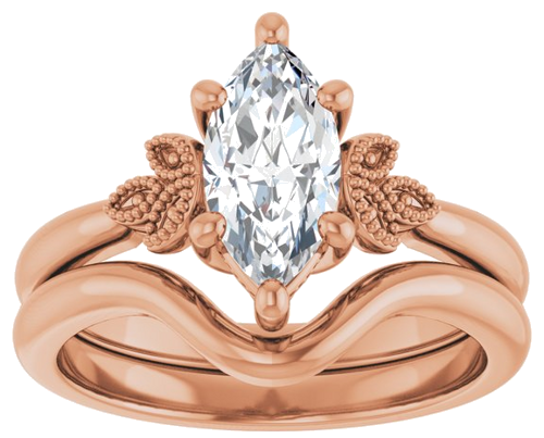 Sužadėtuvių Žiedas „Solitaire“ 417 Rožinis Aukso Marquise 10mm x 5mm (8)