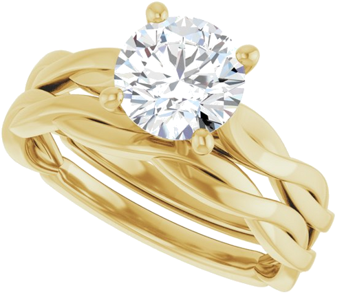 Sužadėtuvių Žiedas „Infinity-Inspired“ 14k yellow gold Round 7mm (10)