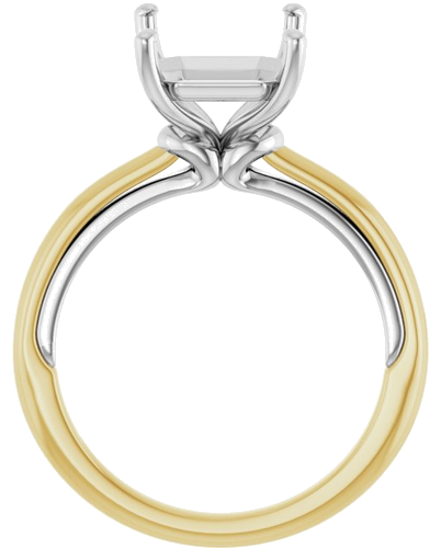Sužadėtuvių Žiedas „Solitaire“ 14k yellow/white gold Emerald 11mm x 9mm (2)
