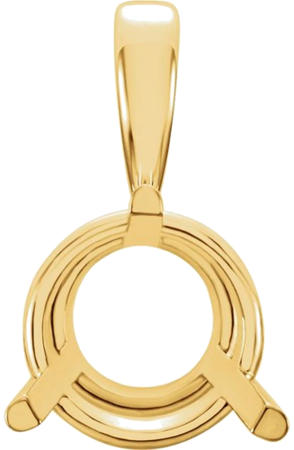 14K Yellow 7 mm Round 3-Prong Pendant Mounting (1)