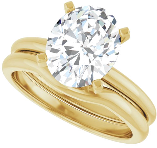 Sužadėtuvių Žiedas 14k yellow gold Oval 10mm x 8mm (10)
