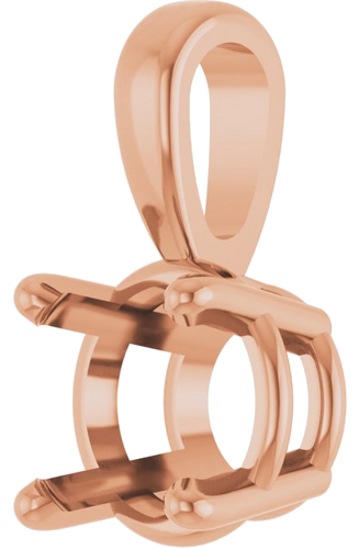14K Rose 6 mm Round 4-Prong Pendant Mounting (2)
