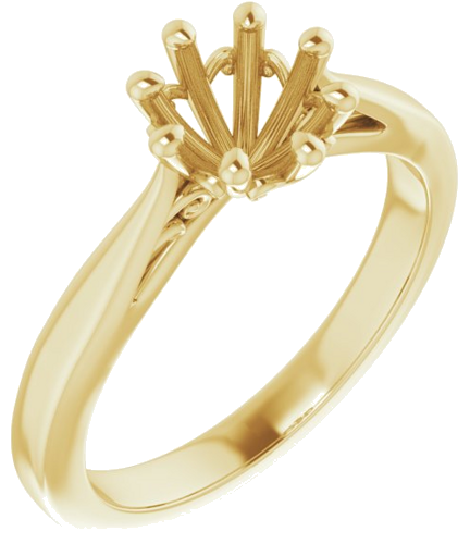 Sužadėtuvių Žiedas „Solitaire“ 585 Geltonojo Aukso Round 6.5mm (1)